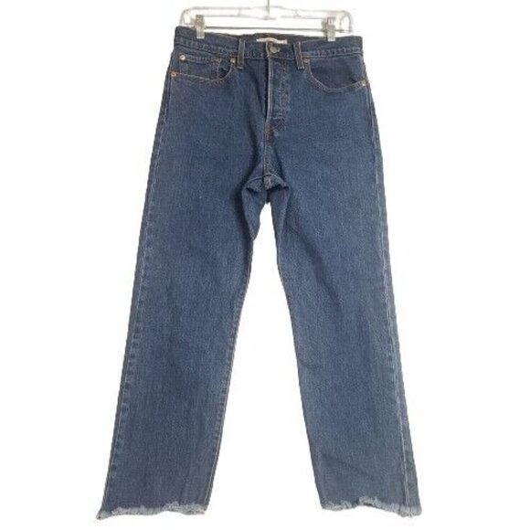 Levi's Premium Button Fly Wedgie Straight Leg Jeans Blue Size W 30 x L 26 - Picture 1 of 7